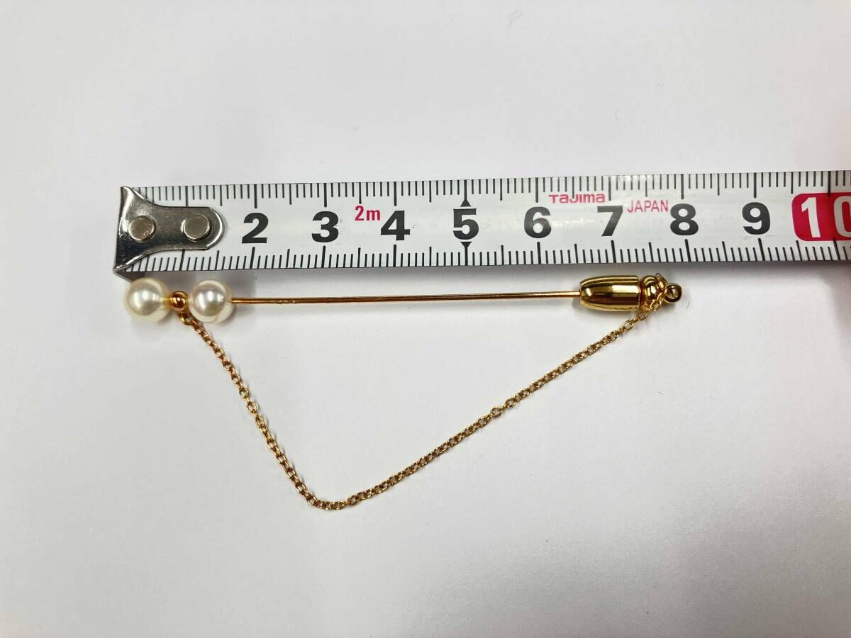 MIKIMOTO／K14／パールピンブローチ／3.2g ミキモト MIKIMOTO K14YG