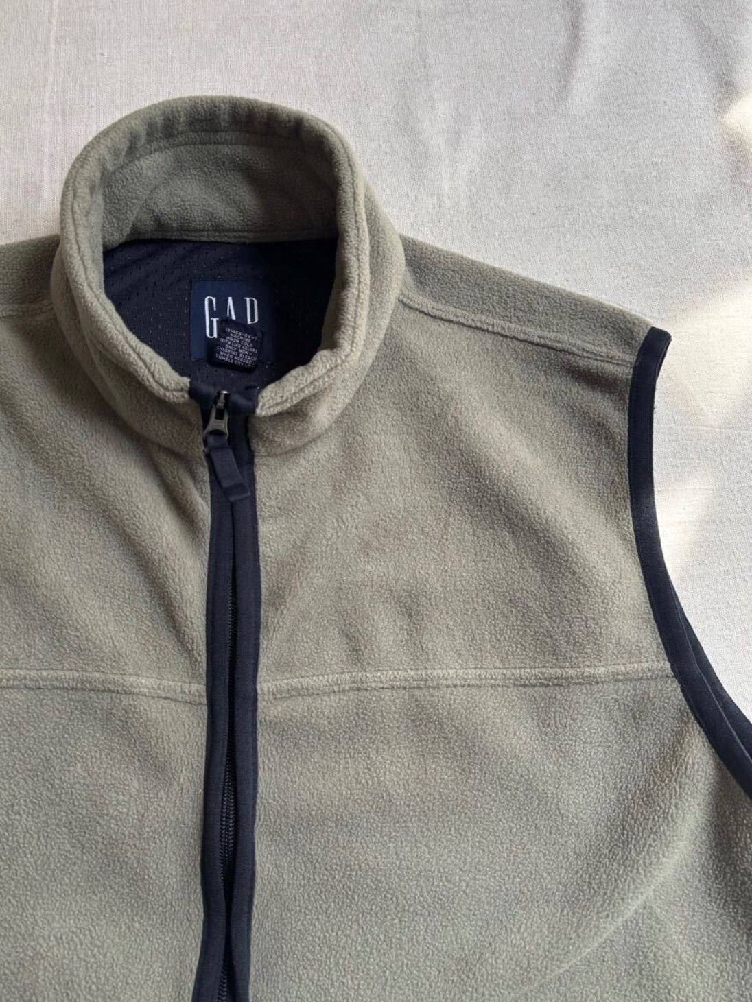 90s old GAP フリース ベスト / XL ポリ カーキ USA ビンテージ O5