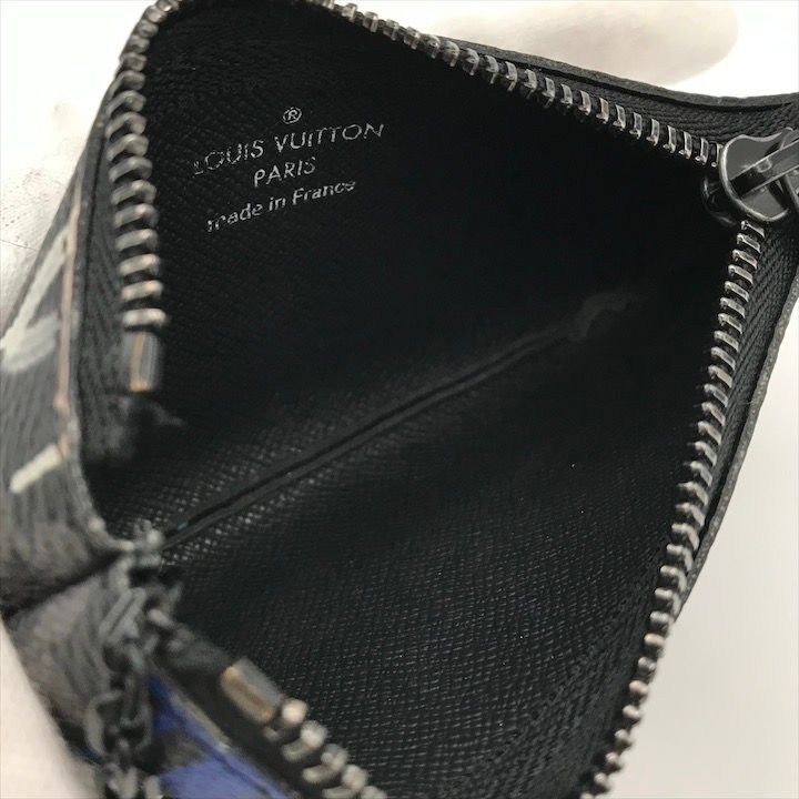 美品 LOUIS VUITTON ヴィトン モノグラム エクリプス グラフィティ ケース 財布 ブラック a6928 美品 LOUIS VUITTON ヴィトン モノグラム エクリプス グラフィティ