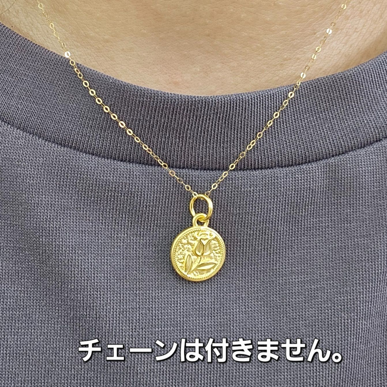 24金 薔薇 ラウンド K24 イエローゴールド ペンダント トップ