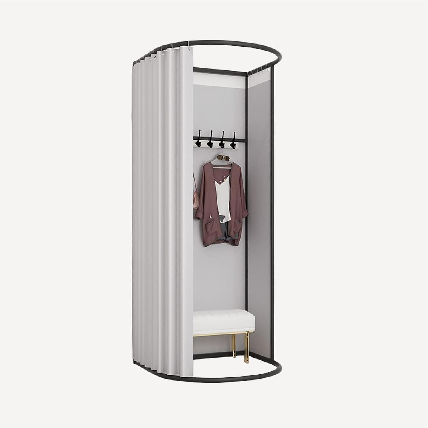 フィッティングルーム 室 簡易モバイル 室 プライバシー保護 ドレッシングルーム 洋服店 おしゃれな更衣室 着替え 催事場 イベント フィッティングルーム カーテンタイプ 店舗 カーテンタイプ フック付き 長さ85cm×幅80cm×高さ200cm