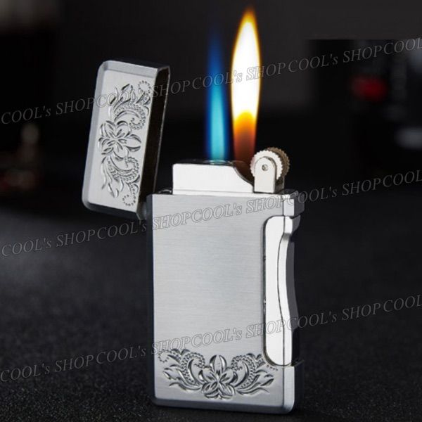 銀 プルメリア ハワイアンジュエリー ターボ切り替え可能 フリントガスライター