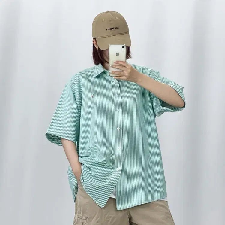 XL ポロ 緑 ストライプ 半袖シャツ CH5764