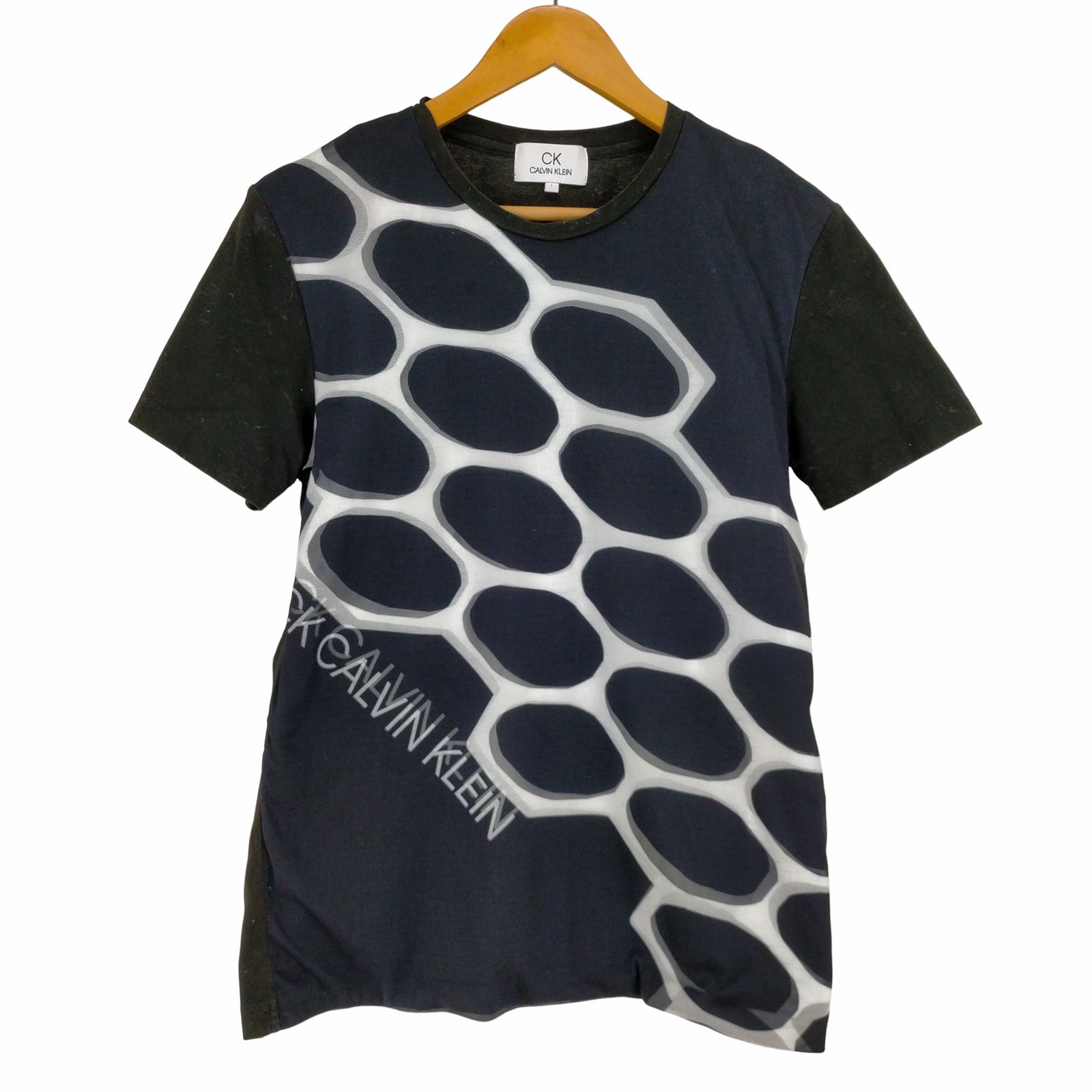 シーケーカルバンクライン ck Calvin Klein メッシュレイヤード半袖Tシャツ メンズ JPN：L