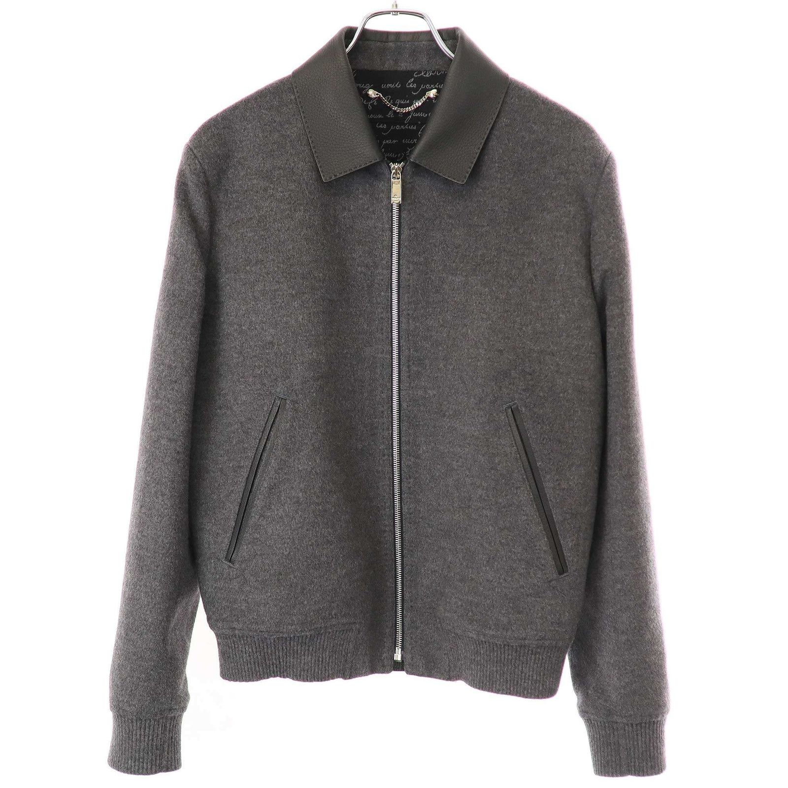 Berluti ベルルッティ レザー ウールカシミヤジャケット R17OBU69WATZ グレー 44