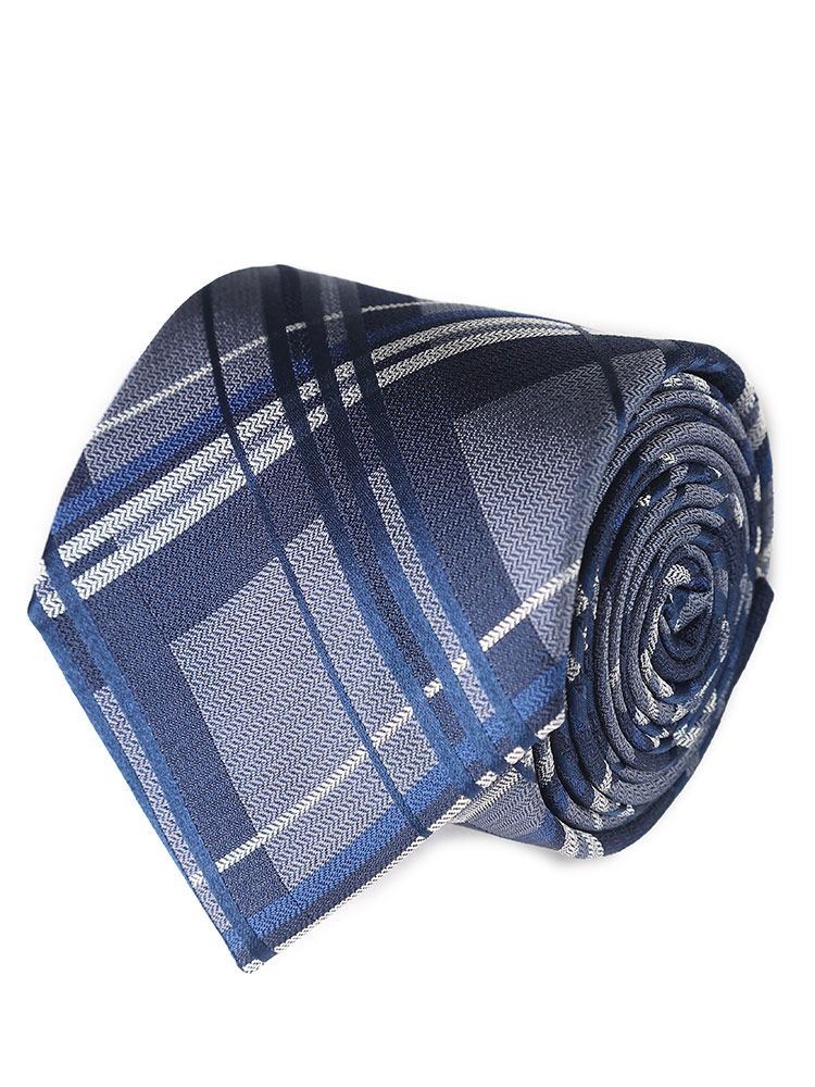 ネクタイ 大きいサイズ メンズ ビジネス DESIGN in ITALY シルク100％ チェック シルク B＆T CLUB A