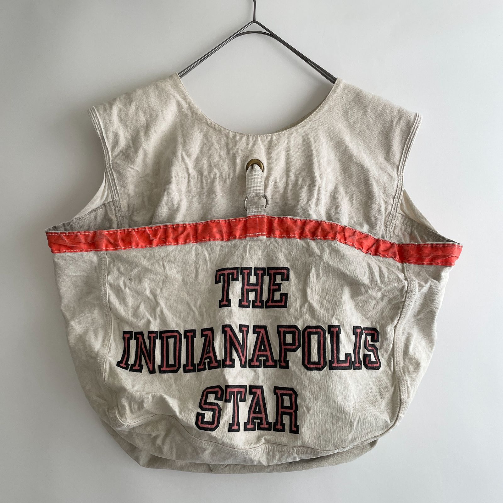 【希少/年代不明】(pc) ヴィンテージ USA古着 -VINTAGE NEWSPAPER BAG VEST- ニュースペーパー バッグ ベスト  THE INDIANPOLIS STAR