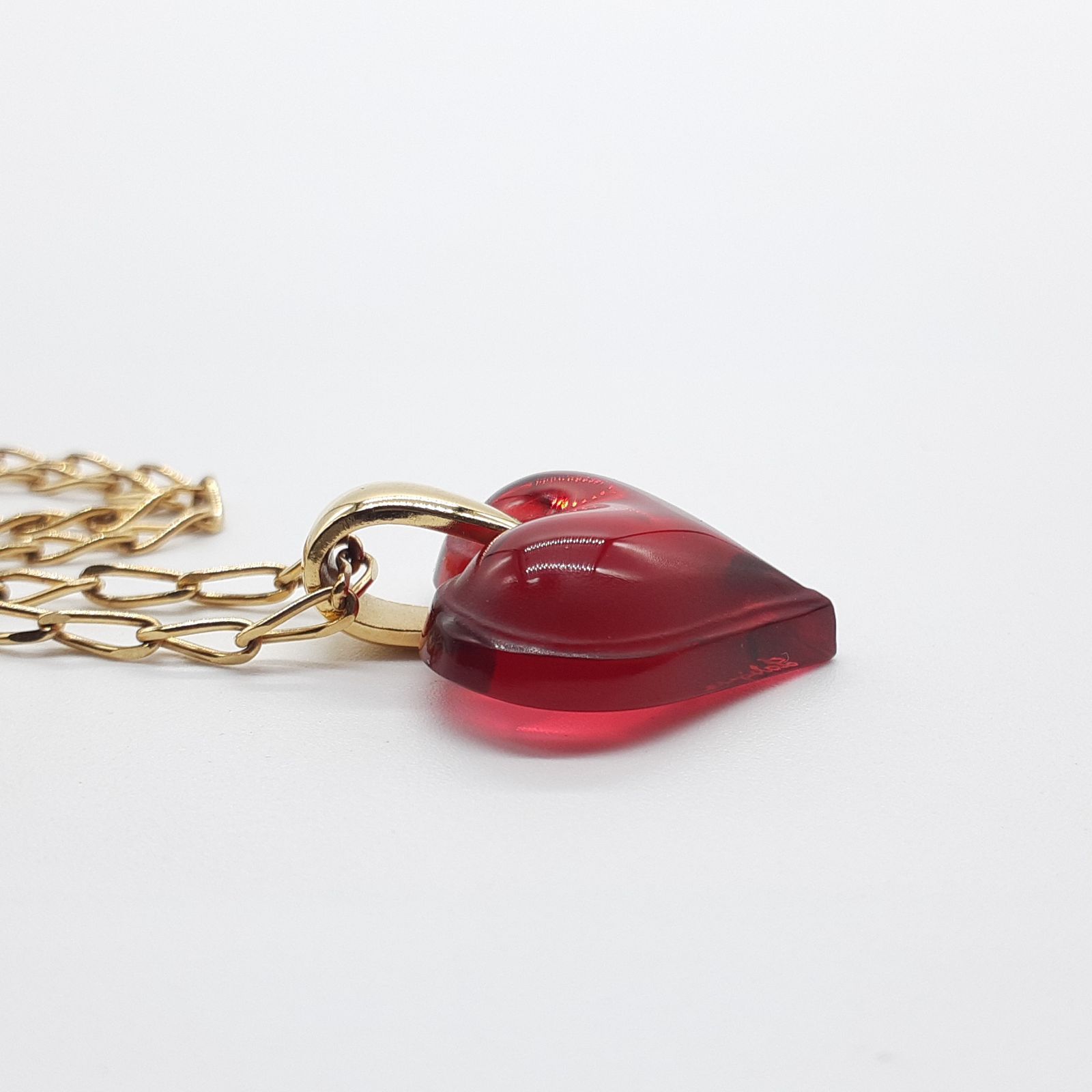 LALIQUE ラリック ネックレス アムールボークー ハート レッド