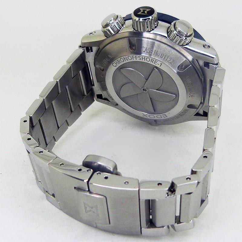 中古美品エドックス【EDOX】 01122-3BU3M-NANIN クロノオフショア1 クロノグラフ オートマチック ジャパン リミテッドエディション 日本限定100本