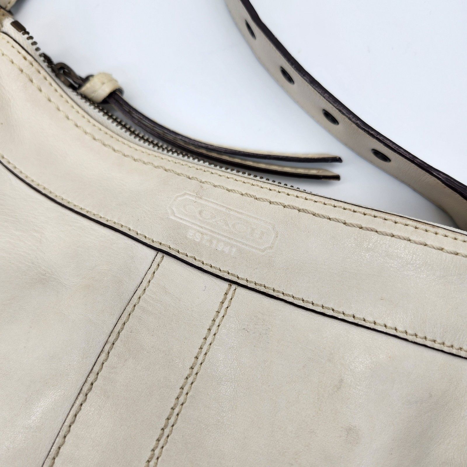 COACH ヴィンテージコーチ ショルダーバッグ オールレザー ホワイト 