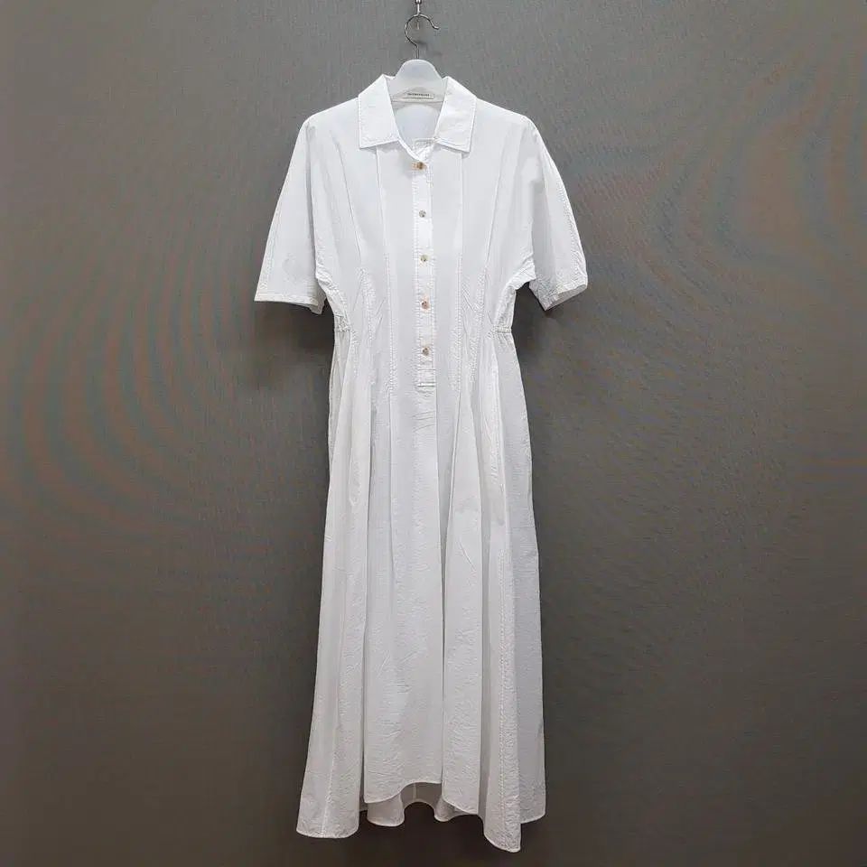 The HANDSOME the CASHMERE 23SS ピンタック 白 ロング丈ワンピース S サイズ