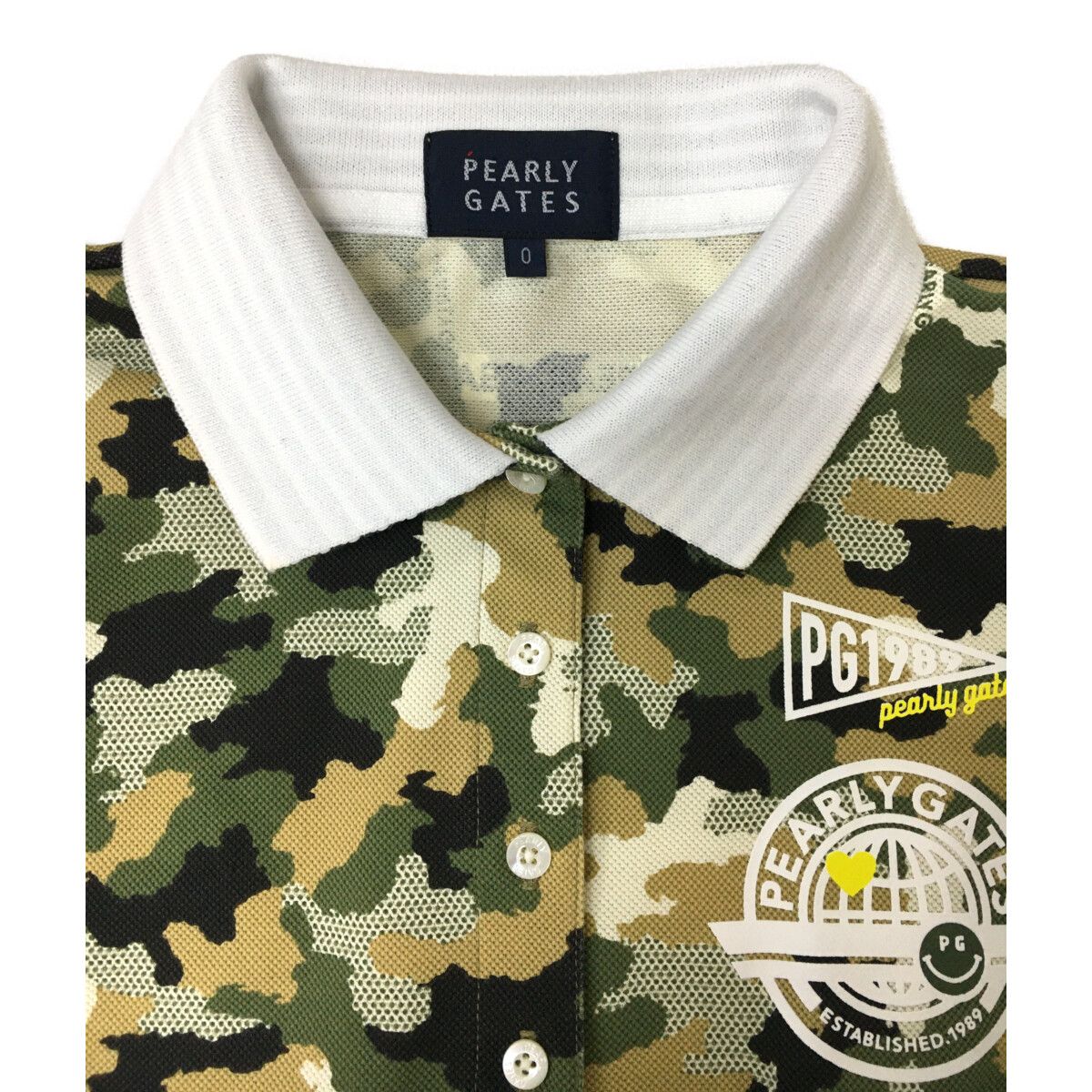 パーリーゲイツ　カモ柄　半袖ポロシャツ　サイズM 中古 レディース パーリーゲイツ PEARLY GATES 半袖ポロシャツ 0(S