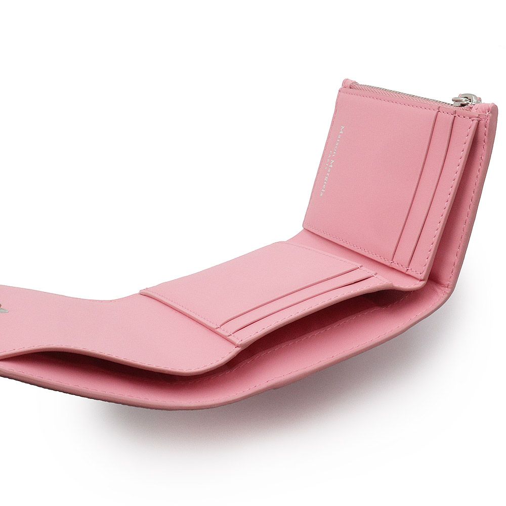 ♡本物♡【新品未使用】メゾンマルジェラ コンパクトウォレット ピンクベージュ メゾン マルジェラ 4ステッチ スリーフォールドウォレット