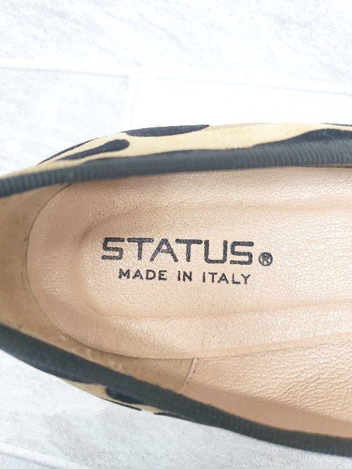 ◇ ◎ STATUS ステイタス フラット イタリア製 バレエシューズ サイズ35 1/2 ベージュ マルチ レディース P  【1404250007304】