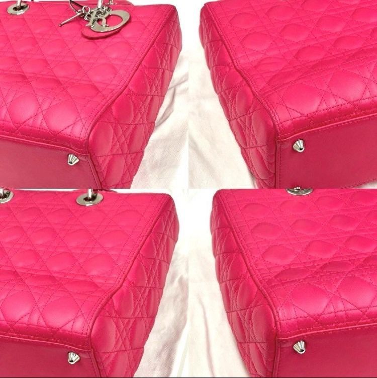 美品☆ レディディオール ラージ 2way ハンドバッグ 赤ピンク - メルカリ