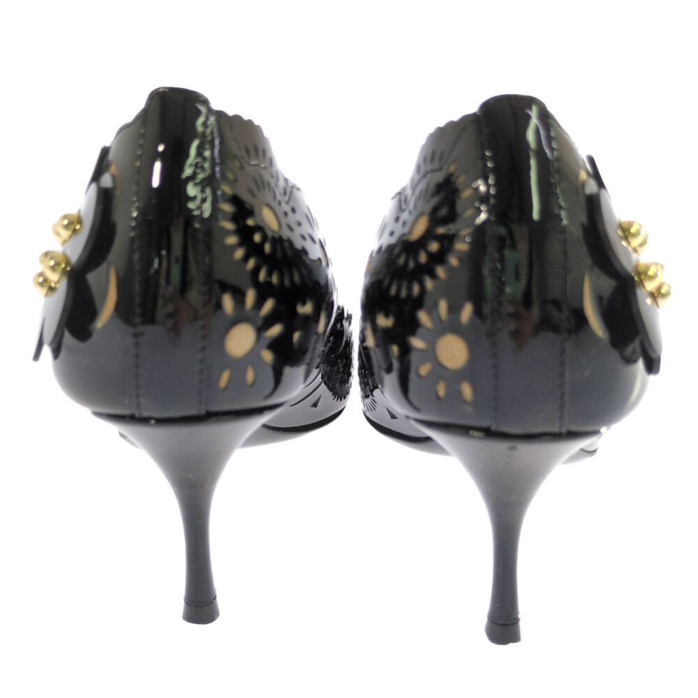 Roger Vivier ロジェヴィヴィエ パテント フラワーパッチワーク パンプス靴|36|ブラック|翌日配送可 ♀ B レディース 593712 NICORILABO_COM