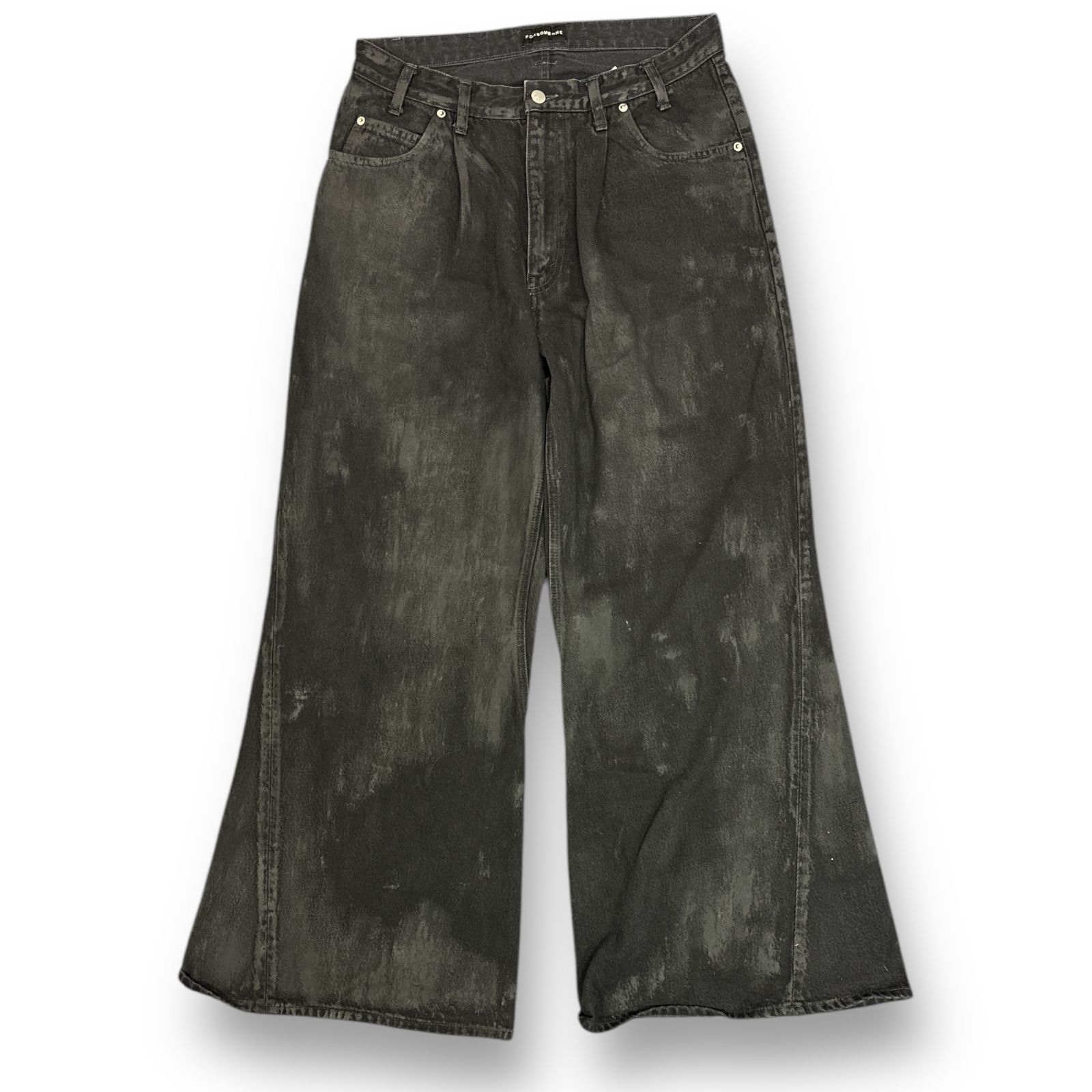 定価55000円 FORSOMEONE 24AW LOOSE FLARE PT DENIM COATING ルーズ 