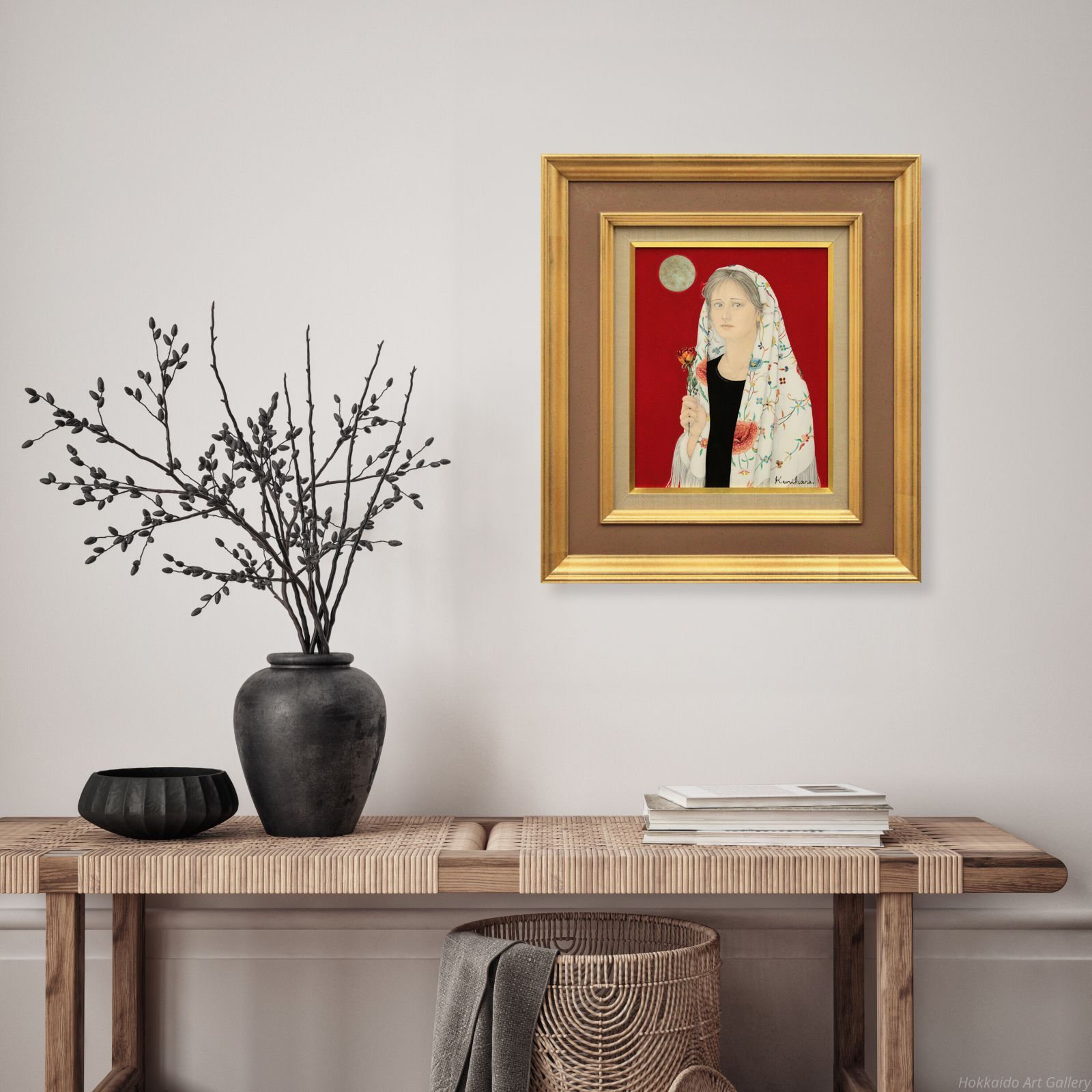 栗原喜依子 グラナダの少女 油絵 油彩画 絵画