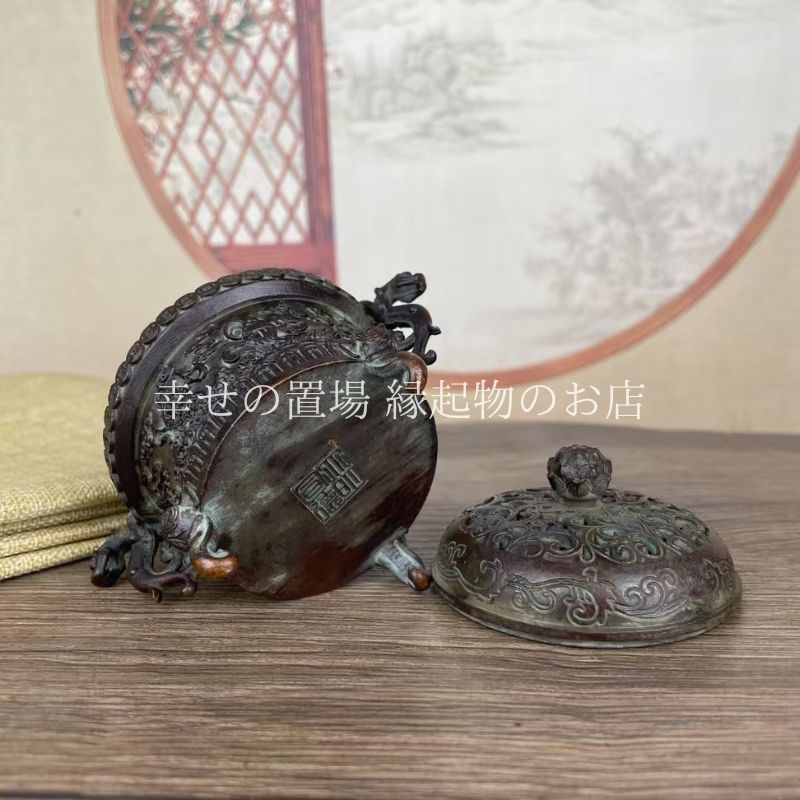D)アンティーク　香炉　石香炉　三足香炉　置物 D)アンティーク 香炉 石香炉 三足香炉 置物