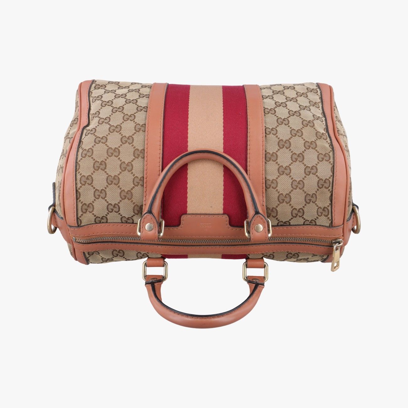 グッチGucciシェリーラインベージュ×レッド×オレンジキャンバス×レザー247205製番不明