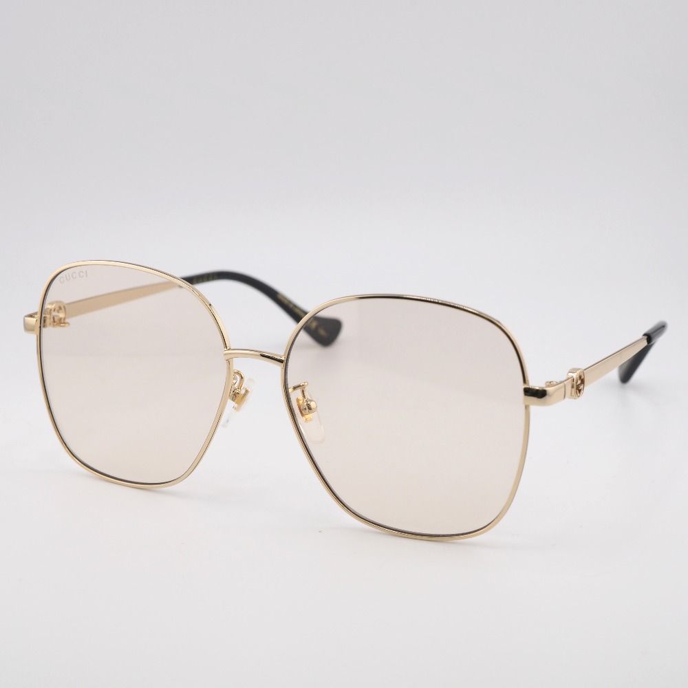 【美品】 GUCCI グッチ インターロッキング サングラス ゴールド GUCCI - GUCCI グッチ インターロッキング GGロゴ サングラス