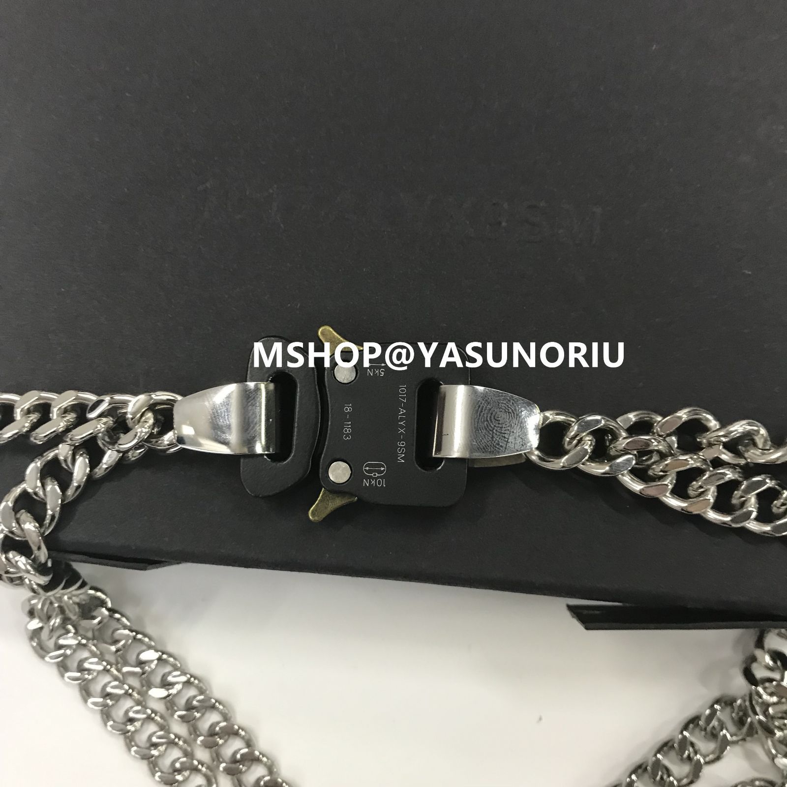 1017 ALYX 9SM Double Chain Necklace 2X  1017 ALYX 9SM シルバー 2x チェーン バックル ネックレス