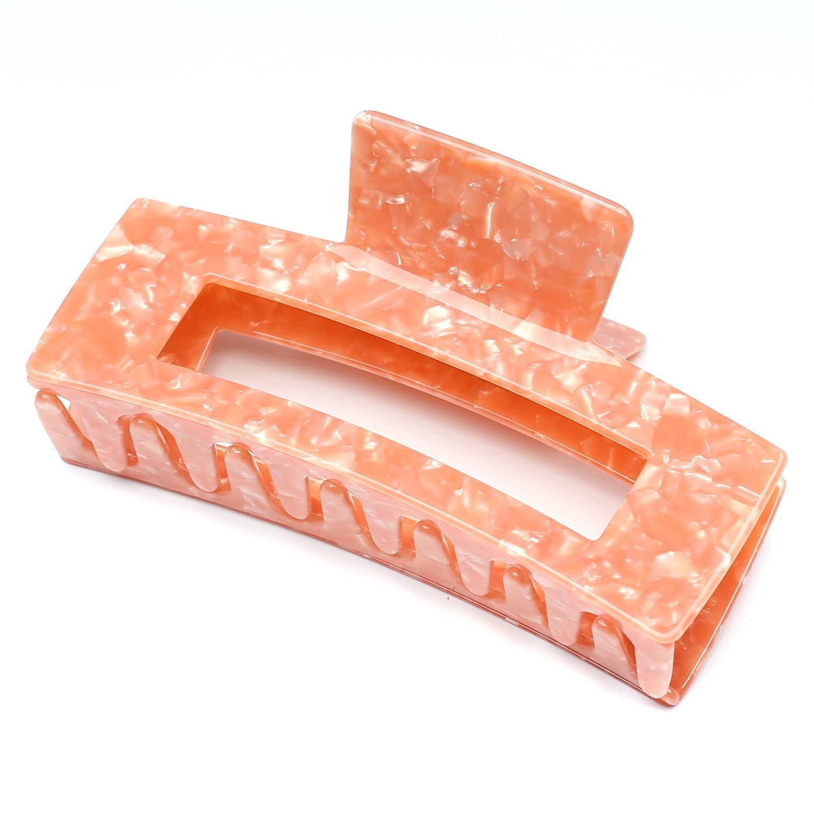 数量 髪留め クリップ オレンジ しっかり バンスクリップ 大きめ ヘアクリップ 大人 ヘア 特大 おしゃれ QinGoo 韓国 1本 12.7 cm 6 cmOrange