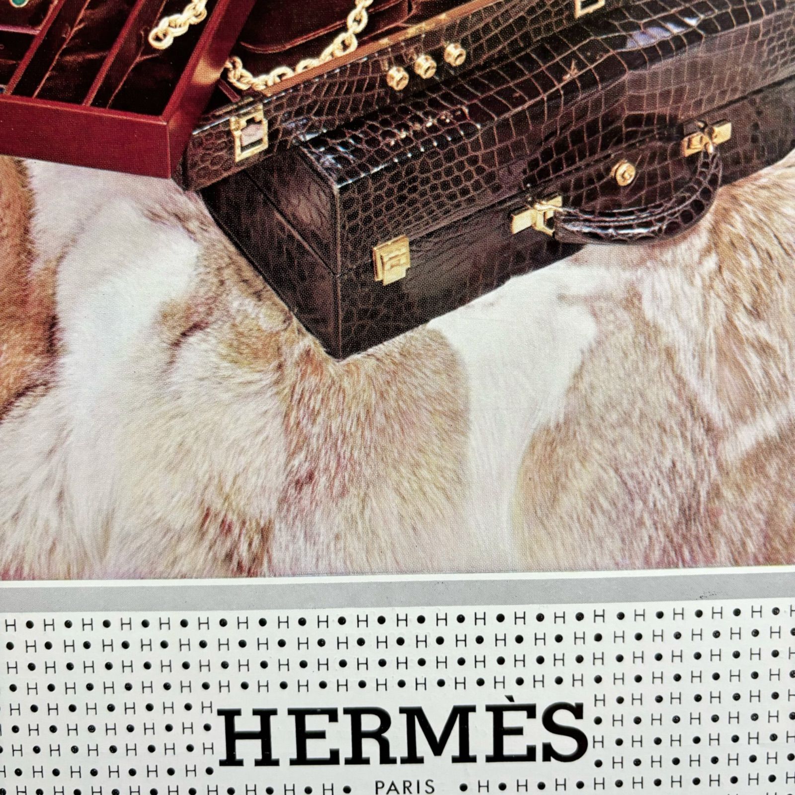 ＜1960年代 広告＞HERMES エルメス ポスター ヴィンテージ アートポスター フレーム付き 額縁 インテリア モダン おしゃれ かわいい 壁掛け ポップ  レトロ