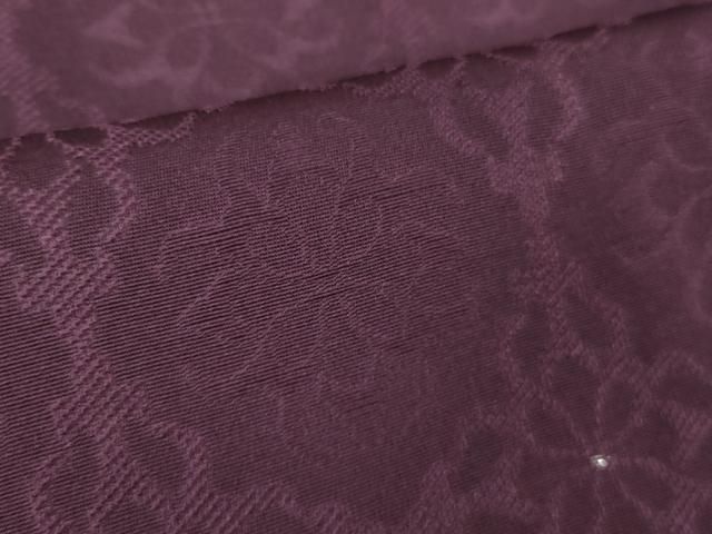 平和屋着物□極上 水蝋染技法 画家 津田瑞穂 お召 花繋ぎ地紋 紫紺色地