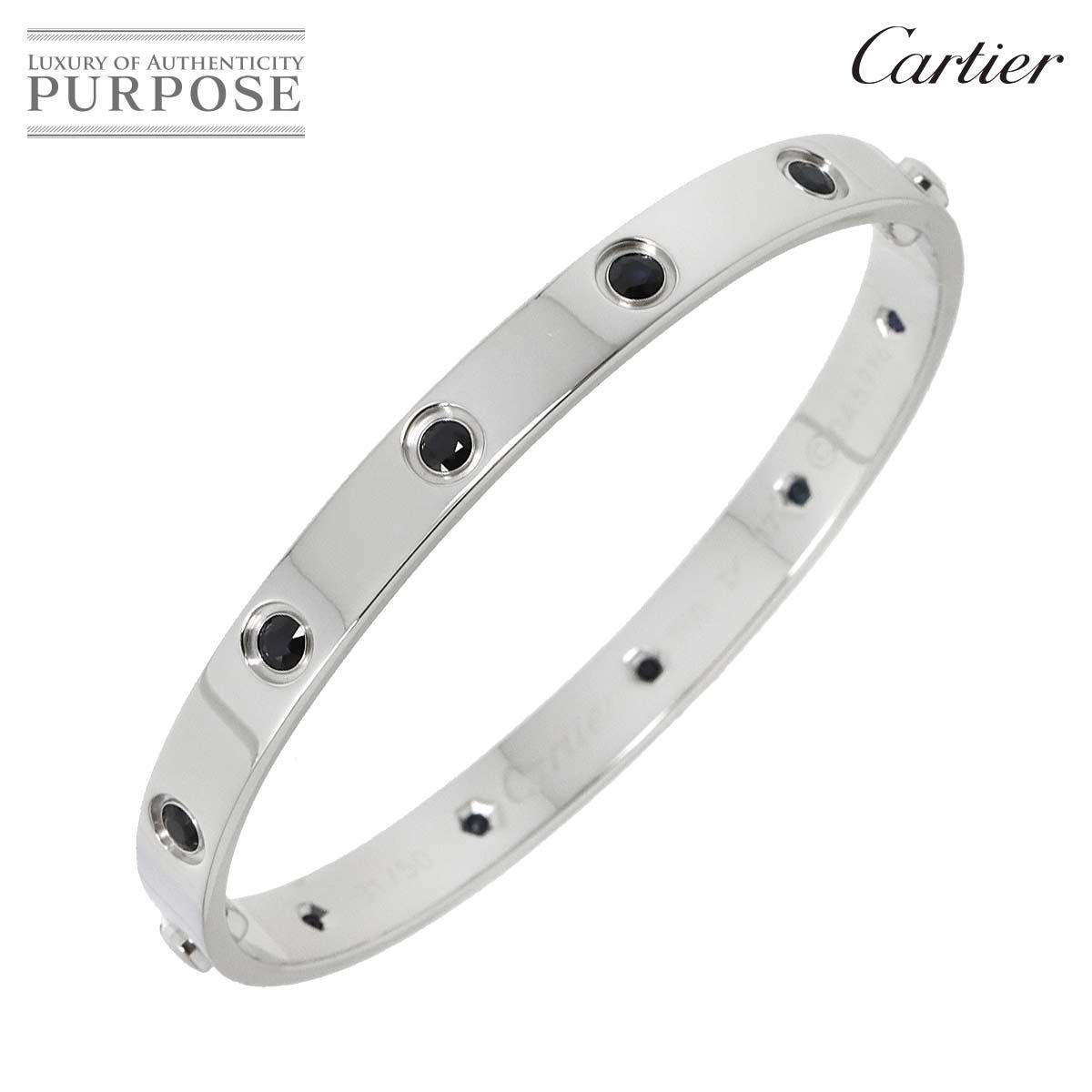 カルティエ Cartier ラブ ブレス #17 サファイヤ K18 WG ホワイト ...