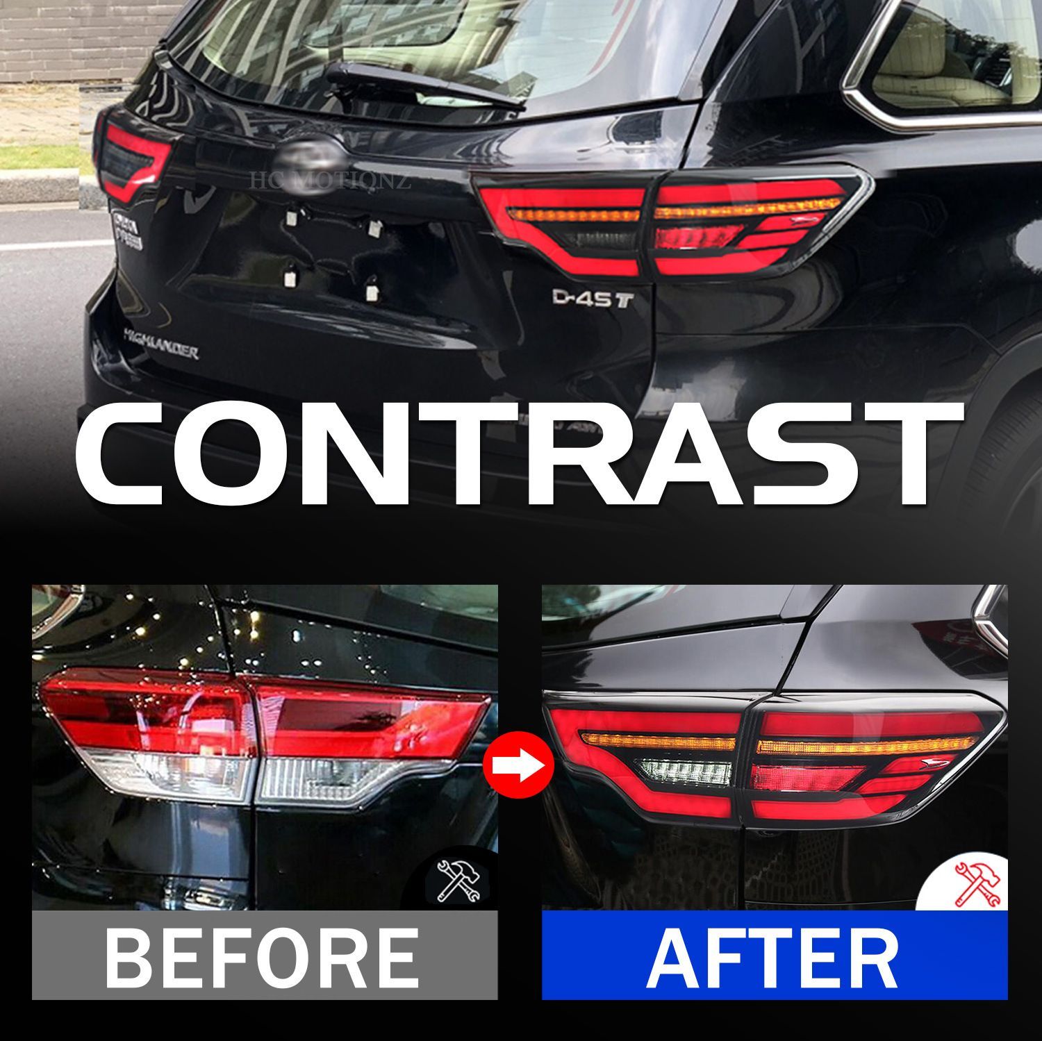 トヨタ ハイランダー 15-21年モデル 用 LED改造尾灯ユニット 10.15