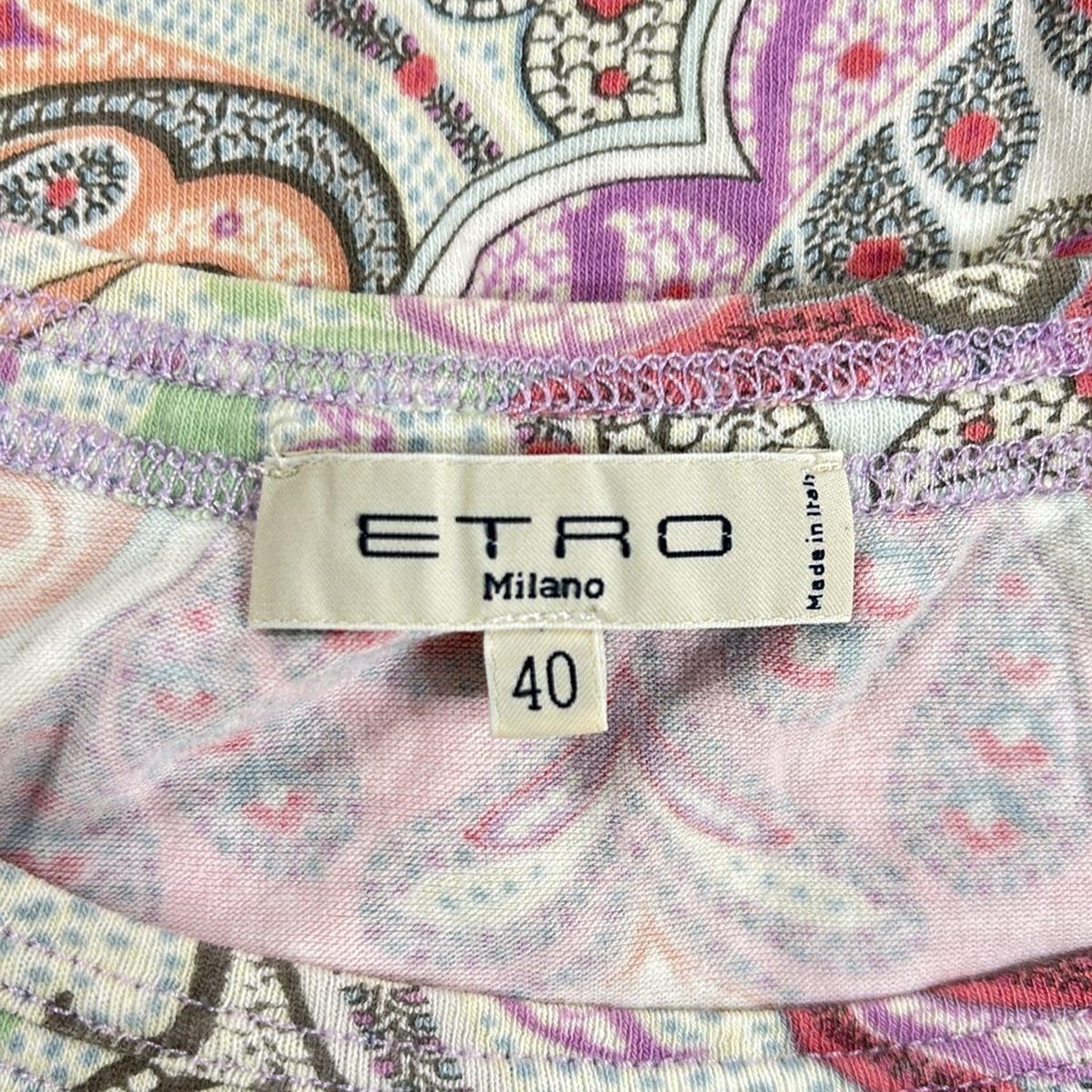 エトロ　ETRO 半袖カットソー　バンダナ柄　ペイズリー柄　40 M エトロ ETRO 半袖カットソー バンダナ柄 ペイズリー柄 40 M