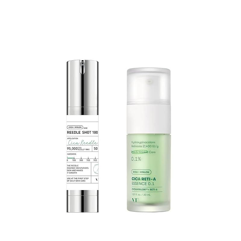 VTCOSMETICS(ブイティコスメテックス) リードルショット100 シカレチA エッセンス 0.1 セット 敏感肌 乾燥肌 毛穴 スキンケア レチノール 韓国コスメ CICA 0