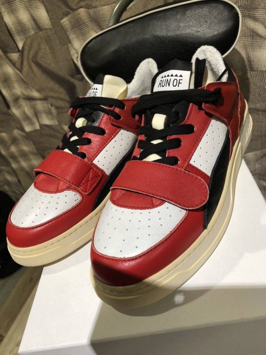 未使用 RUN OF ランオブ 22FW RUNWASTABLE LOW WITH STRAP ローカット 