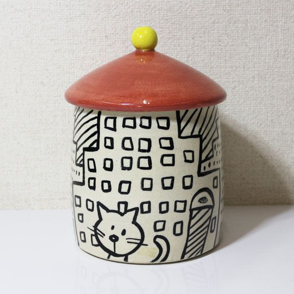 かわいい！犬の 小物入れ 大きめ ふた付き 陶器 キャニスター フード ポット【即納】【アウトレット/out】【QSM-60】【A50】