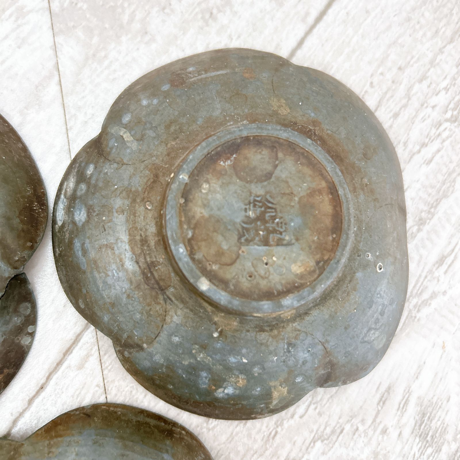 煎茶道具 錫製 乾茂號造 茶托 在銘 5客まとめセット！昭和レトロ