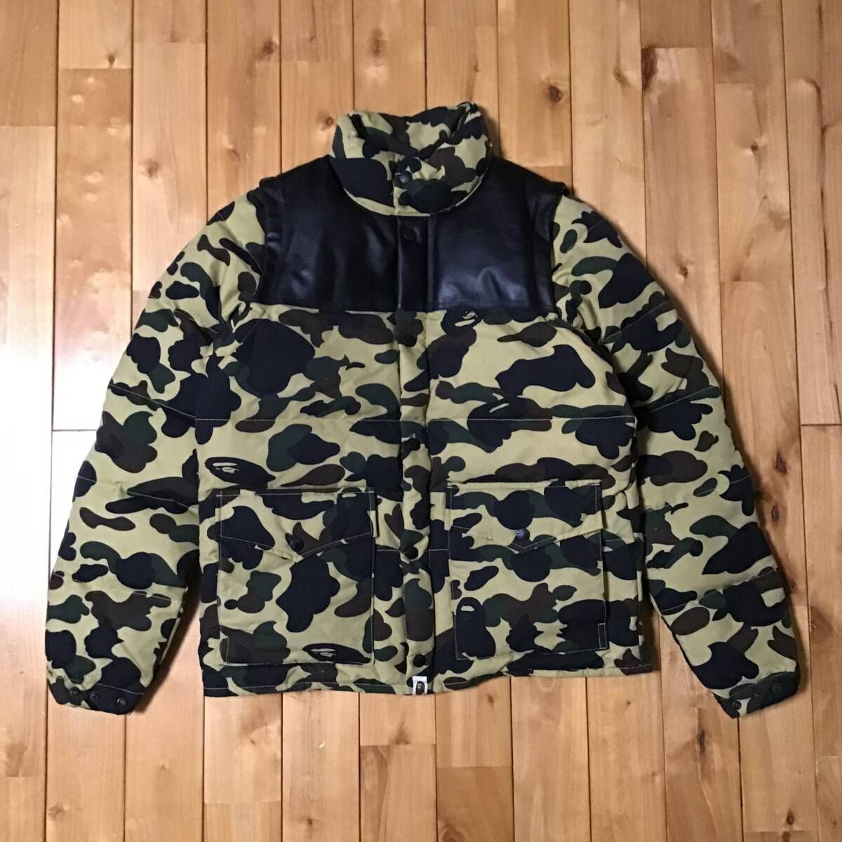 2WAY ダウンジャケット Mサイズ LEATHER DOWN JACKET VEST a