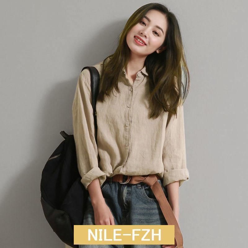 ブラウス レディース リネン 通学 通勤 OL 春夏秋 カジュアルシャツ 綿麻 秋服 春服 秋コーデ tシャツ きれいめ 長袖 ゆったり 30代 50代 40代 ブラウス レディース リネン 通学 通勤 OL 春夏秋 カジュアル