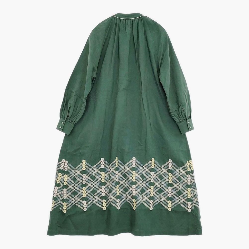 mina perhonen kori リネン 刺繍 シャツワンピース サイズ38 定価88000