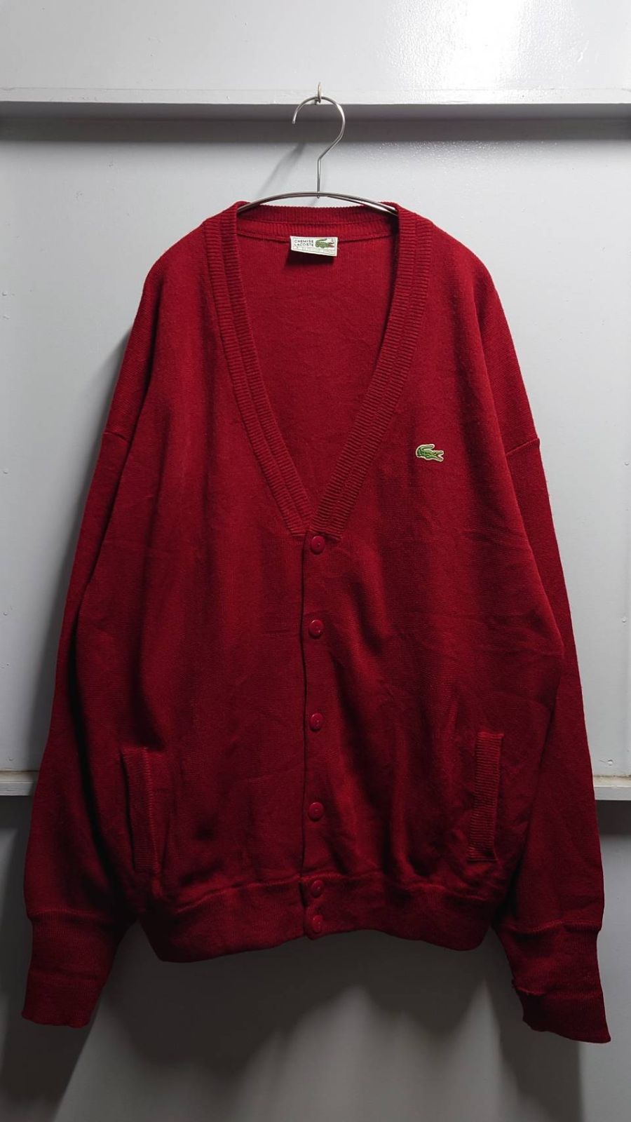 70-80’s CHEMISE LACOSTE スペイン製 BASI S.A.” アクリルカーディガン サイズE