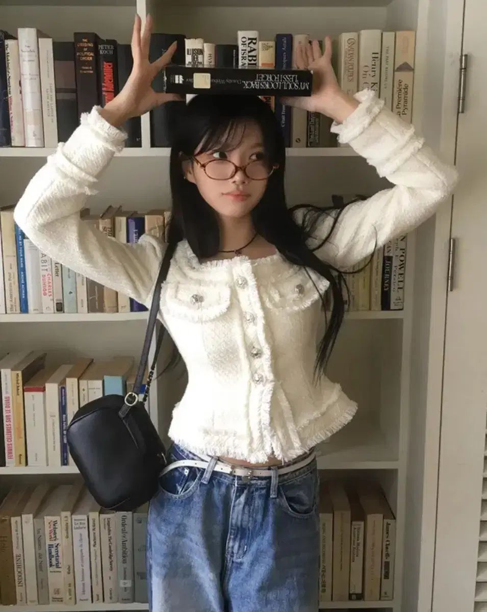 modimood スクエアネック LINE ツイード コート ジャケット アイボリー 1サイズ Glamlee スカート