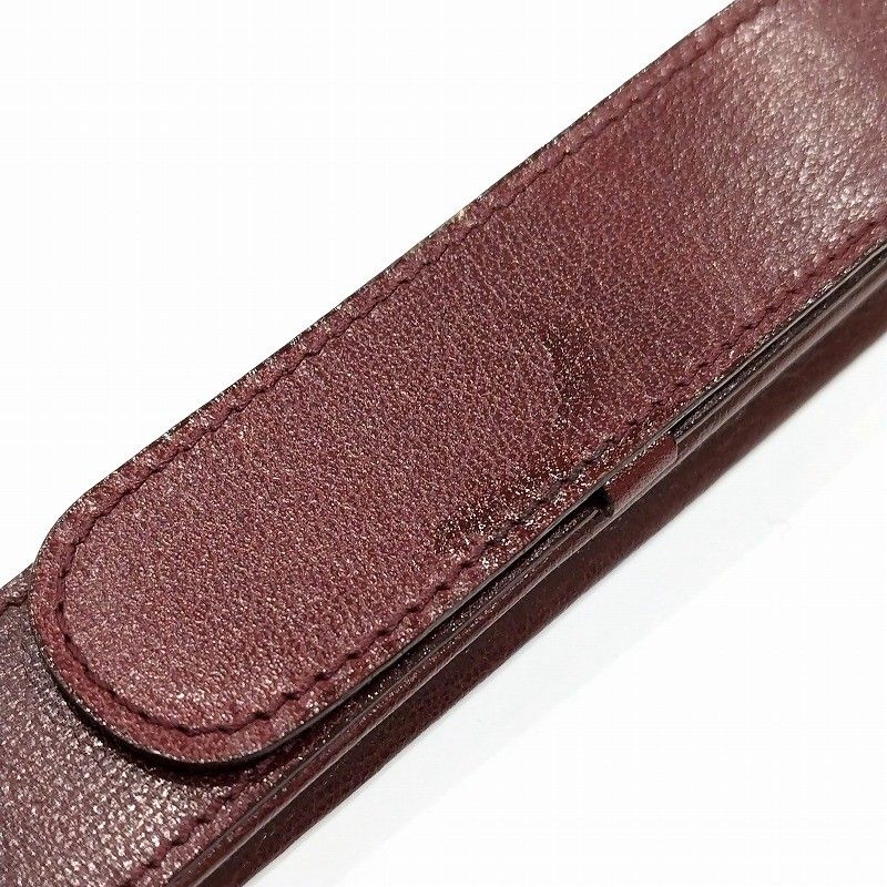 【新品・未使用】MONTBLANG ソフトレザーペンケース(ラウンド:レッド) モンブラン(Mont Blanc) レザー 1本用ペンケース レッドパープル
