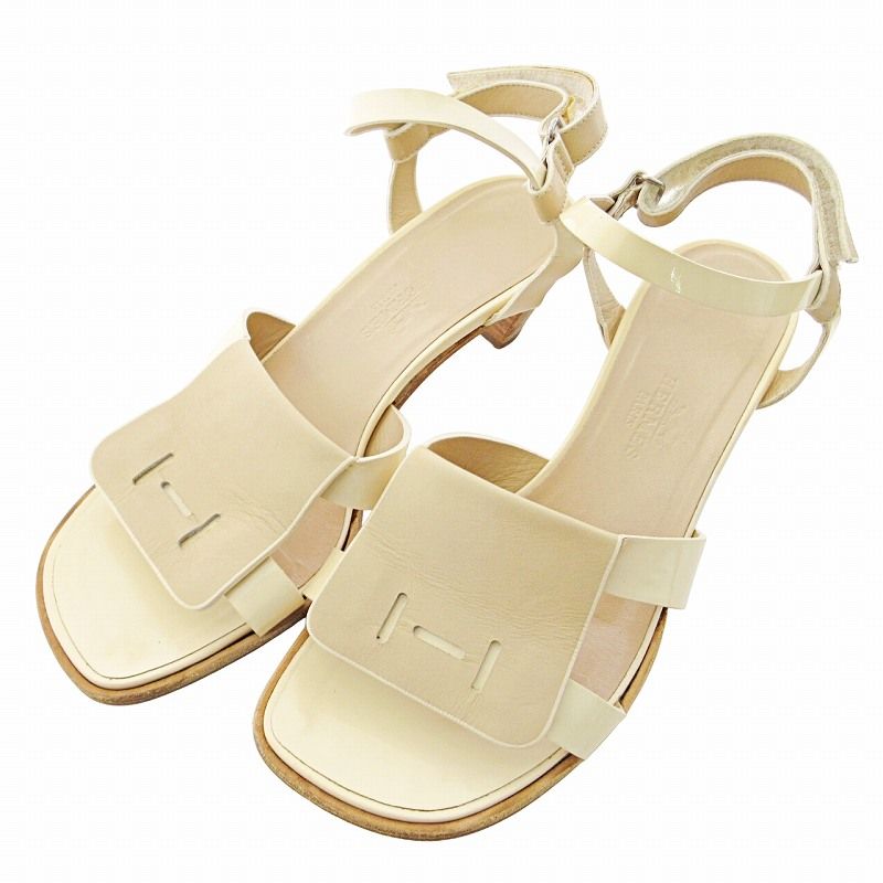 美品 エルメス HERMES サンダル アンクルストラップ HERMES 美品 エルメス エニド レザー アンクルストラップ