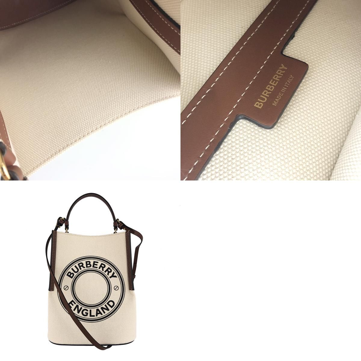 バーバリー BURBERRY スモール ロゴグラフィック バケットバック 2WAY