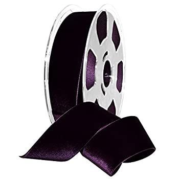 Morex Ribbon 01240/10-581 ナイロンバロアベルベットリボン、1 1/2インチ x 11ヤード、エッグプラント