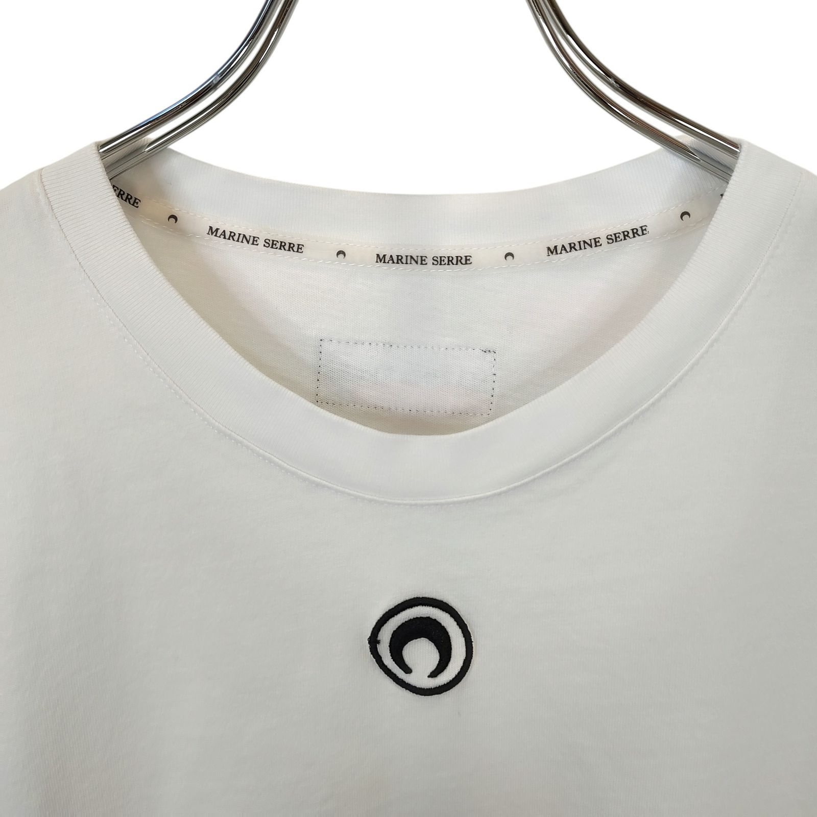 Marine Serre マリーンセル 長袖 Tシャツ ホワイト Lサイズ*+* マリーン セル MARINE SERRE Marine Serre Tシャツ MTT088B Moon