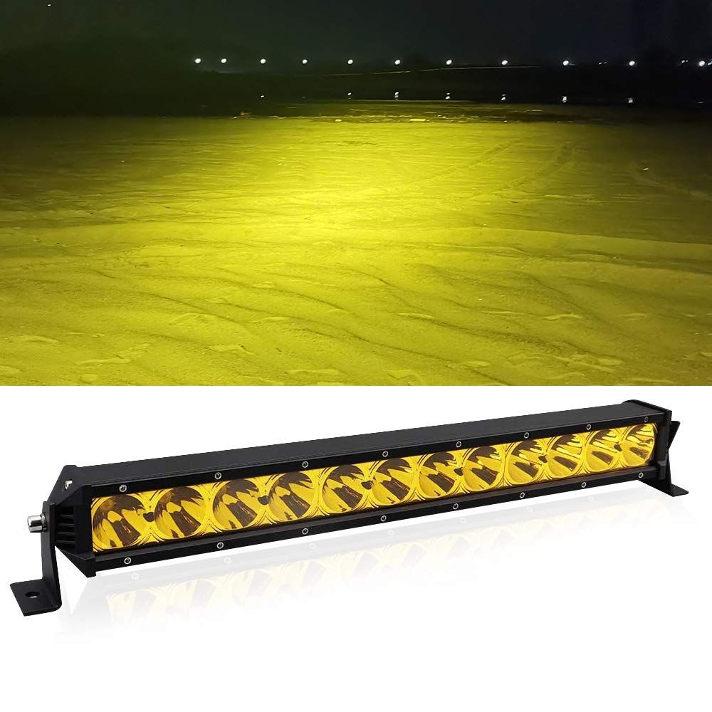 数量 3500K イエロー DC12V 24V兼用 GREENBEAN LED 高輝度 60w 狭角広角兼用 魚眼レンズ ライトバー LED 車外灯 22インチ 農業機械 防水 防塵 耐震 長寿命 LED作業灯 車外灯
