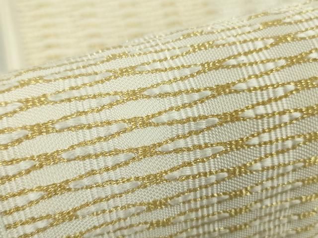 平和屋本店□最高級 人間国宝 北村武資 六通柄袋帯 織繧繝 魚々子縞 金  