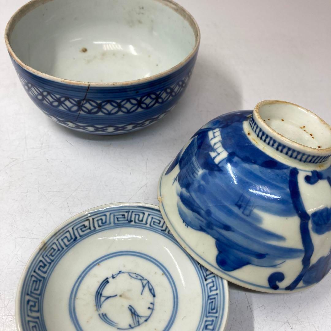 古伊万里 染付蓋茶碗、皿等7点 東Y5-0614① - メルカリ