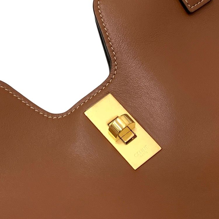 CELINE セリーヌ カバ 16 セーズ スムースカーフスキン トート バッグ タン 112583EZU.04LU